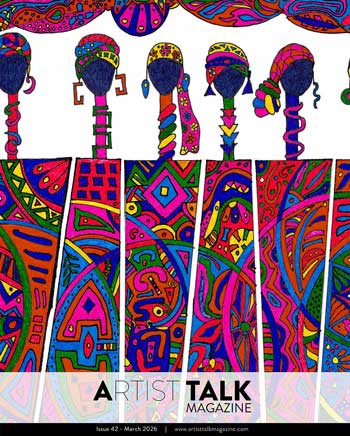 Artist Talk Magazine Issue 42 promotional feature highlighting Tribal Rhythms Portraits of Togetherness by Rania Abou Zaki
